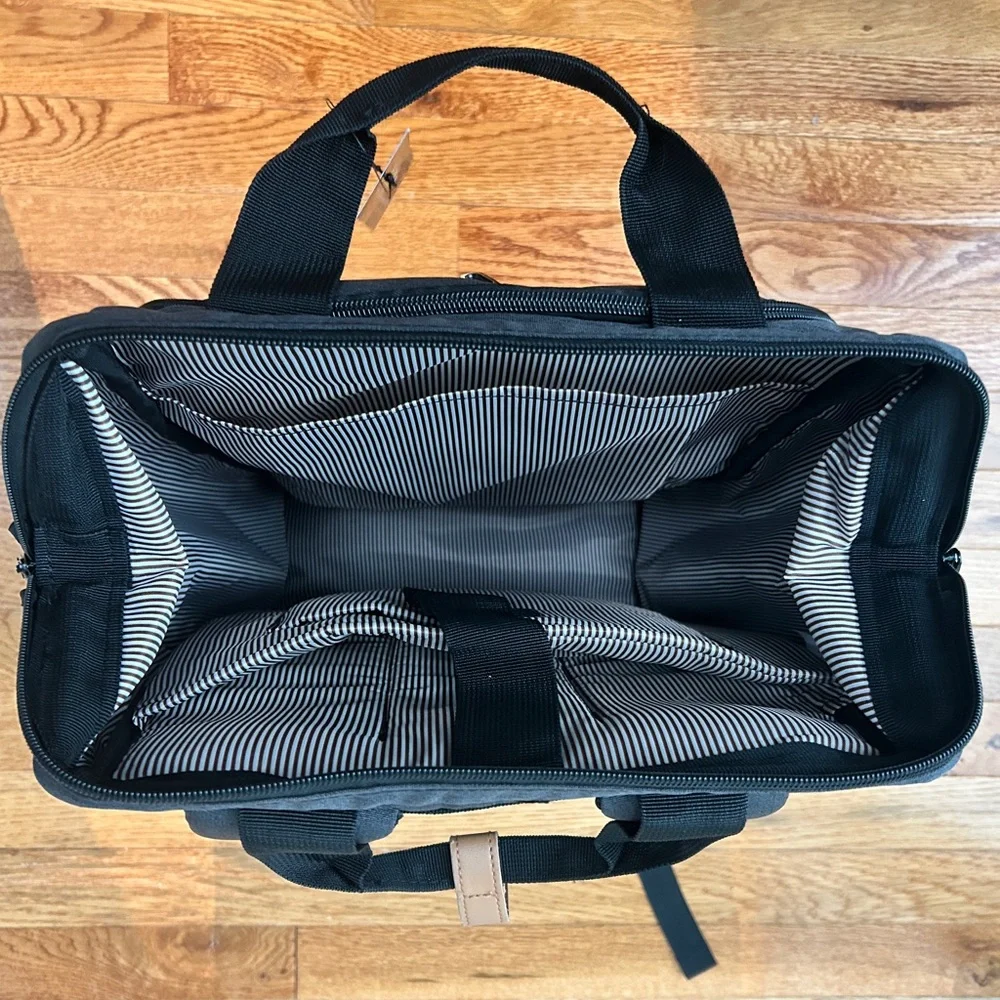 NWT Hap Tim Gray Black Backpack Baby Nursing Laptop Doctor Bag